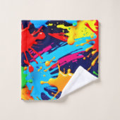 流動的絵を描なネオン バスタオルセット (ウォッシュタオル)