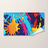 流動的絵を描なネオン バスタオルセット (ハンドタオル)