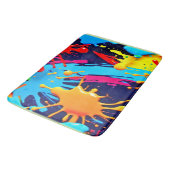 流動的絵を描なネオン バスマット (アングル)