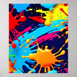 流動的絵を描なネオン ポスター