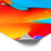 流動的絵を描なネオン ポスター (角)