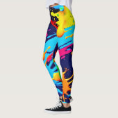 流動的絵を描なネオン レギンス (左)