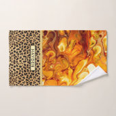 流動芸術はパーソナライズなヒョウのプリントを注ぎます バスタオルセット (ハンドタオル)