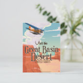 流域素晴らし砂漠ヴィンテージ旅行ポスター。 ポストカード (スタンド正面)