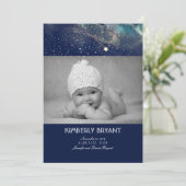 流星の星明かりの夜ベビーの写真の誕生 案内状 (スタンド正面)