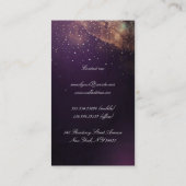 流星の星明かりの夜金ゴールドおよびプラムモダン 名刺 (裏面)