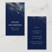 流星の星明かりの夜金ゴールドおよび海軍モダン 名刺 (正面/裏面)