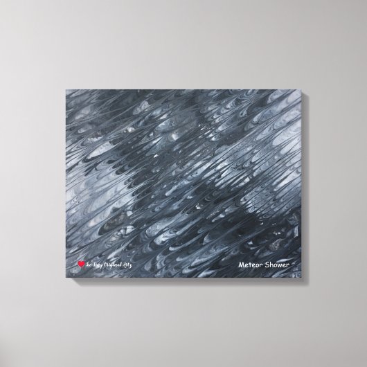 流星群シャワー赤いハート延伸キャンバス印刷 キャンバスプリント (正面)