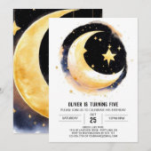 流星　宇宙の誕生日 招待状 (正面/裏面)