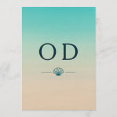 流暢なビーチトロピカルモダンウェディングレセプション 招待状 (裏面)