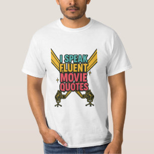 流暢な話映画引用文ネオン・ハリウッドアート Tシャツ