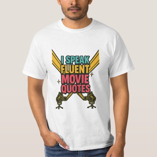 流暢な話映画引用文ネオン・ハリウッドアート Tシャツ (正面)
