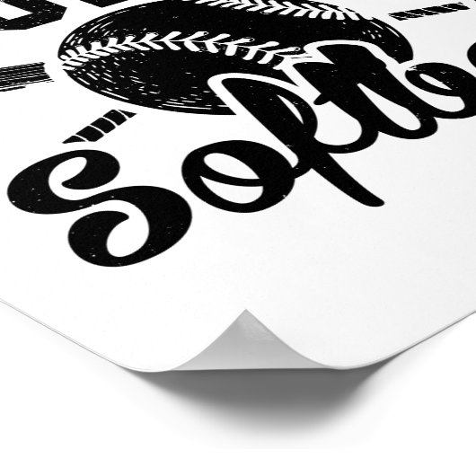 流暢話なソフトボール |スポーツギフトアイディア ポスター (角)