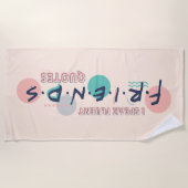 流暢話な友達™引用文 ビーチタオル (正面)