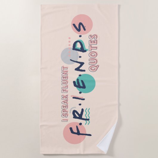 流暢話な友達™引用文 ビーチタオル (正面)
