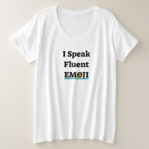 流暢話な絵文字 プラスサイズTシャツ