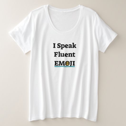 流暢話な絵文字 プラスサイズTシャツ (デザイン正面)
