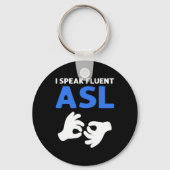 流暢話なASLだ。ASLハンドサイン言語ろうPr キーホルダー (裏面)