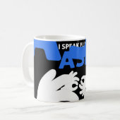 流暢話なASLだ。ASLハンドサイン言語ろうPr コーヒーマグカップ (正面左)