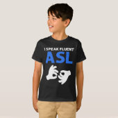 流暢話なASLだ。ASLハンドサイン言語ろうPr Tシャツ (正面フル)