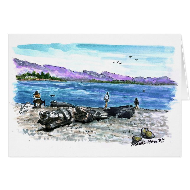 流木および海 (正面横)