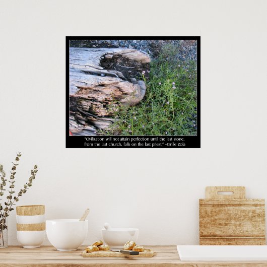 流木とゾラ引用文 ポスター (キッチン)