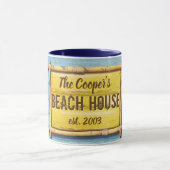 流木のビーチハウス家族の印のコーヒー・マグ マグカップ (中央)
