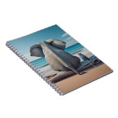 流木の上の灰色の象とマウス ノートブック (右側)