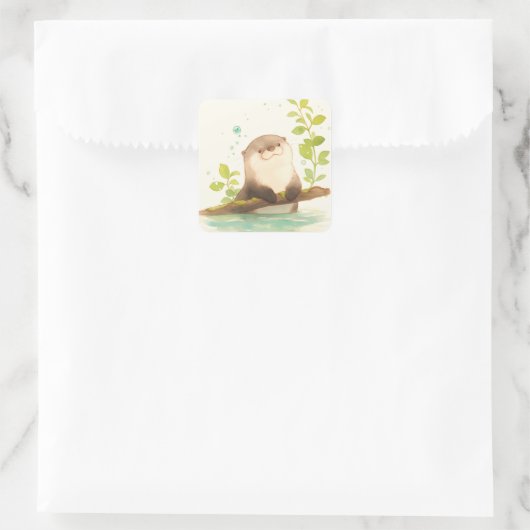 流木の夢に出るオッター スクエアシール (バッグ)