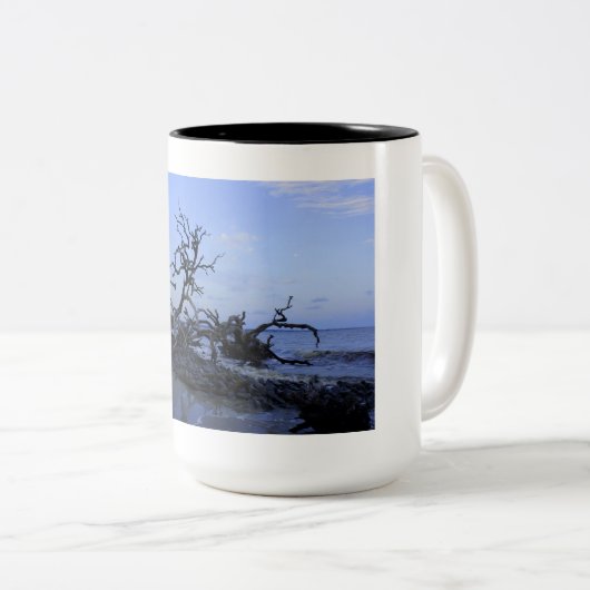 流木の日没 ツートーンマグカップ (正面右)