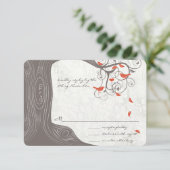 流木の木のサンゴの愛の鳥の結婚式招待状 招待状 (スタンド正面)