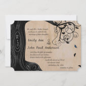 流木の木の茶色の紙の結婚式の招待状 招待状 (正面)