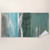 流木の海のアートに波を作る ビーチタオル (正面)