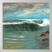 流木の海のアートに波を作る ポスター (正面)