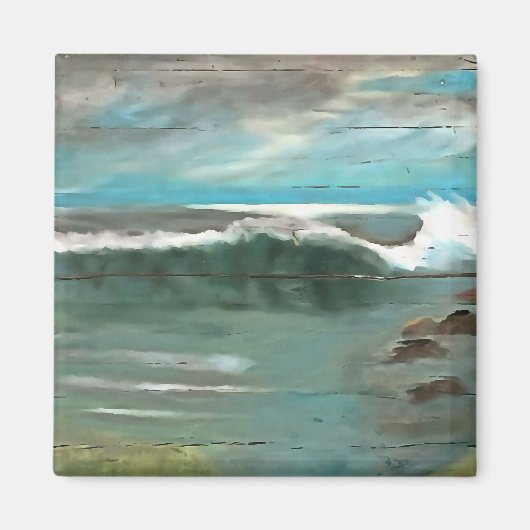 流木の海のアートに波を作る マグネット (正面)