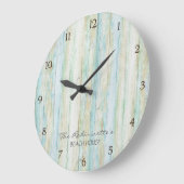 流木の海のビーチハウスの沿岸海岸 ラージ壁時計 (傾斜)