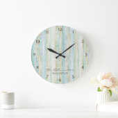 流木の海のビーチハウスの沿岸海岸 ラージ壁時計 (ホーム)