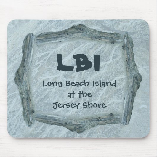 流木の白い苔/青の濃淡 マウスパッド (正面)