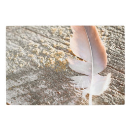 流木の美しい赤面色の羽毛 メタルプリント