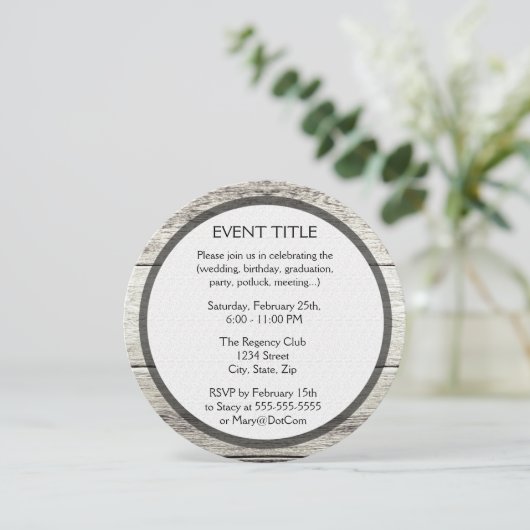 流木の背景 招待状 (スタンド正面)