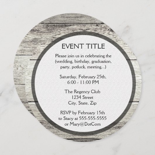 流木の背景 招待状 (正面/裏面)