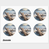 流木をビーチ。 ラウンドシール (シート)