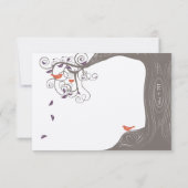 流木タンゲリンバードパープルリーフ結婚ズ 招待状 (裏面)