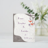 流木タンゲリンバードパープルリーフ結婚ズ 招待状 (スタンド正面)