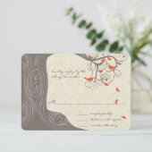 流木ツリー スワール ラブバーズ ウェディング 招待状 (スタンド正面)