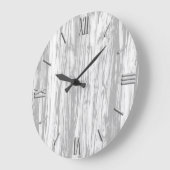 流木パターン – グレー/グレーと白 ラージ壁時計 (傾斜)