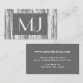 流木パターン – グレー/グレーと白 名刺 (正面/裏面)
