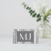 流木パターン – グレー/グレーと白 名刺 (スタンド正面)