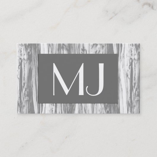 流木パターン – グレー/グレーと白 名刺 (正面)