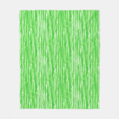 流木パターン – ライムグリーンと白 フリースブランケット (正面)